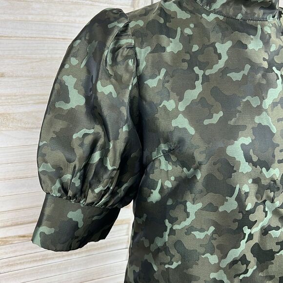 SEN Puff Sleeve Camo Mini Dress Medium - Picture 5 of 14